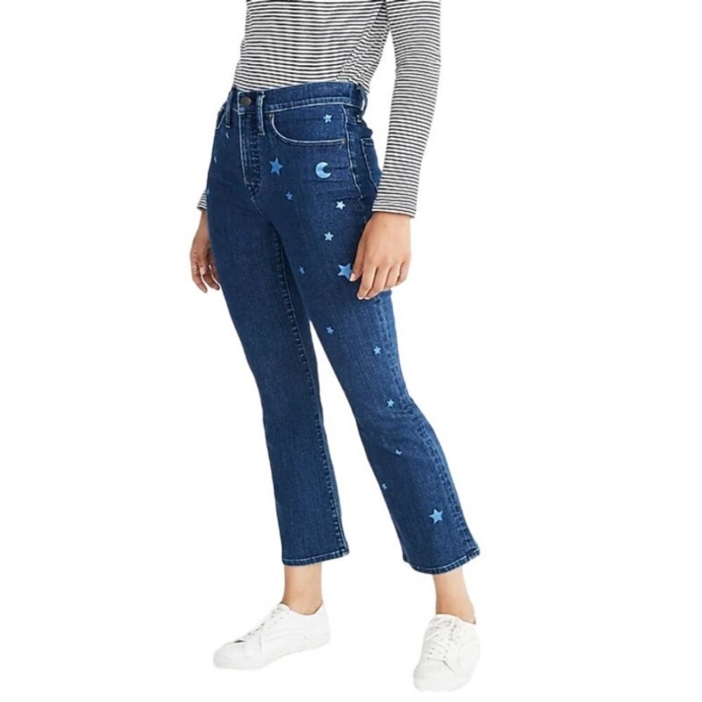 Madewell Cali Demi-Boot Jeans Star Edition Galaxy Indigo Blue 26 AAJ98